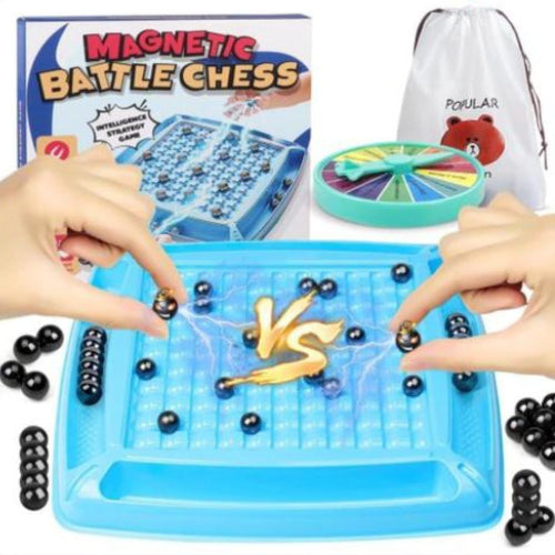 لعبة شطرنج ماجنتيك باتل تشيس للكبار وللأطفال، تحوي 20 قطعة شطرنج مغناطيسية، تناسب من 2 إلى 4 لاعبين