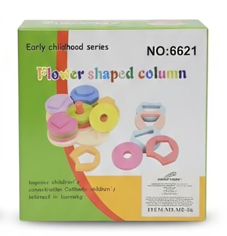 برج عمود هندسي خشبي على شكل زهرة