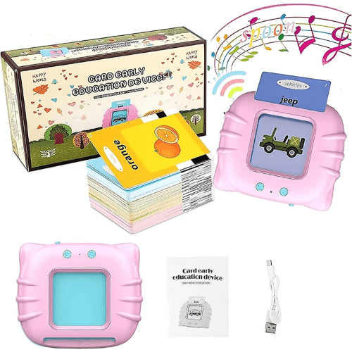 لعبة بطاقات فلاش قارئ كروت لتعليم الأطفال بالصوت والصورة قابلة للشحن عربى وانجليزى