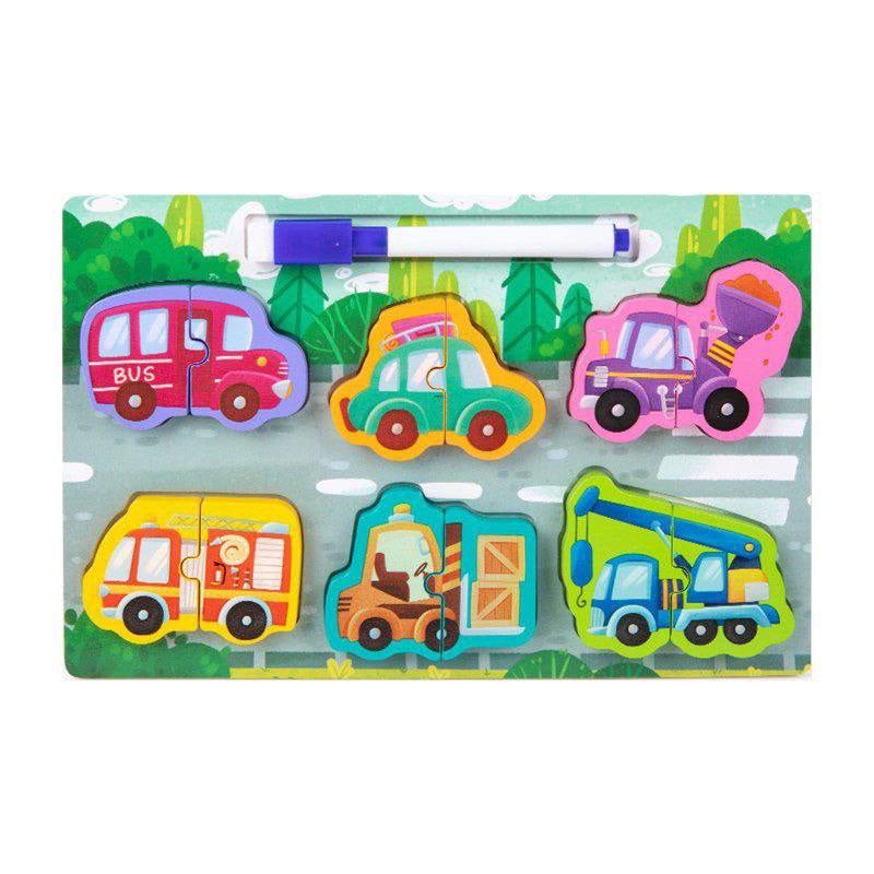 مجموعة بازل خشبية 2*1 مع سبورة تعليمية للتعليم المبكر