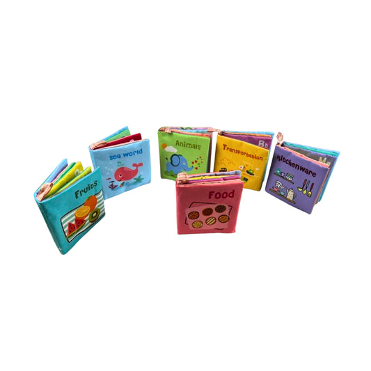 كتاب قماش الوان ناعم للاطفال 6 قطع من عمر 3 شهور