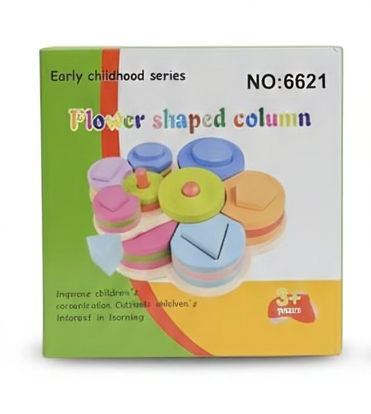 برج عمود هندسي خشبي على شكل زهرة