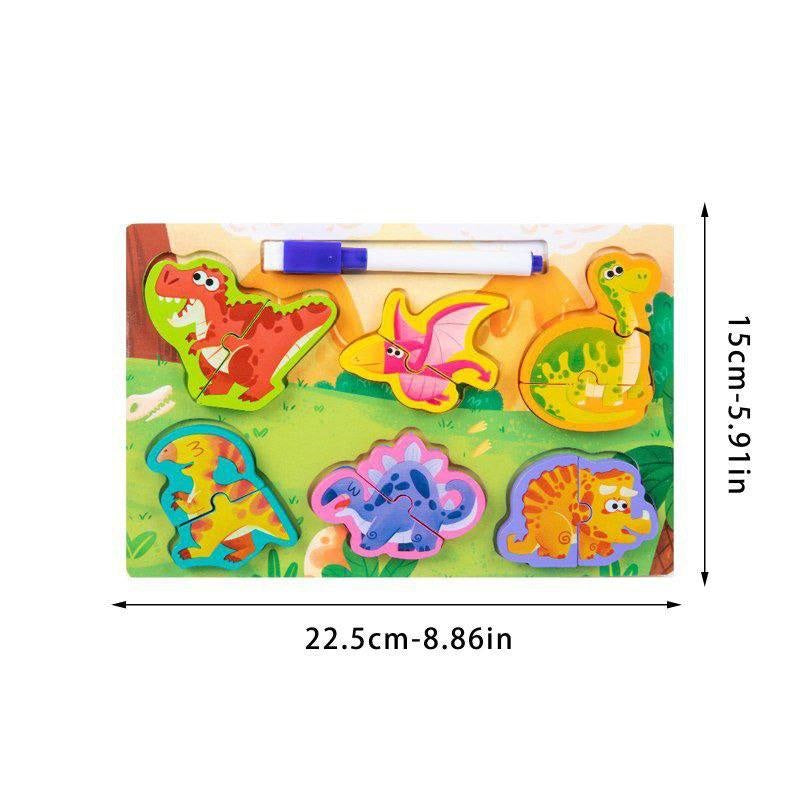 مجموعة بازل خشبية 2*1 مع سبورة تعليمية للتعليم المبكر