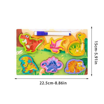 مجموعة بازل خشبية 2*1 مع سبورة تعليمية للتعليم المبكر